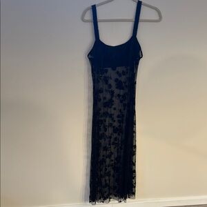 Vintage Black Floral Lace slip